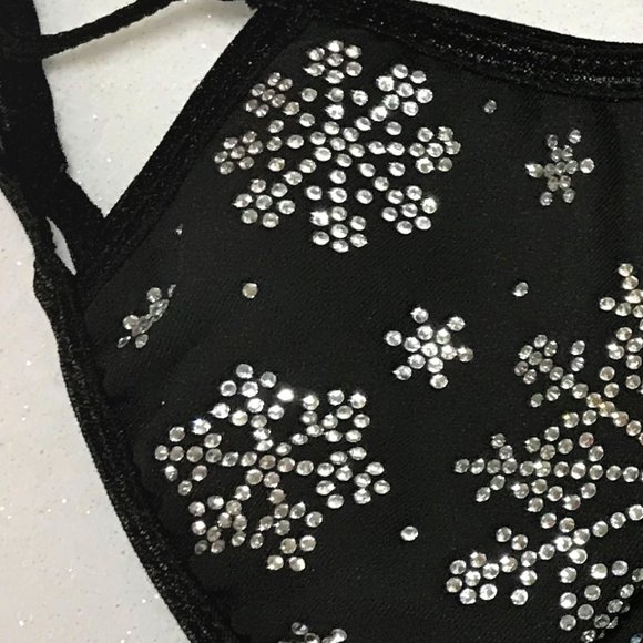 Snowflake Rhinestone Facemasks Bling Facemasks - Picture 2 of 2